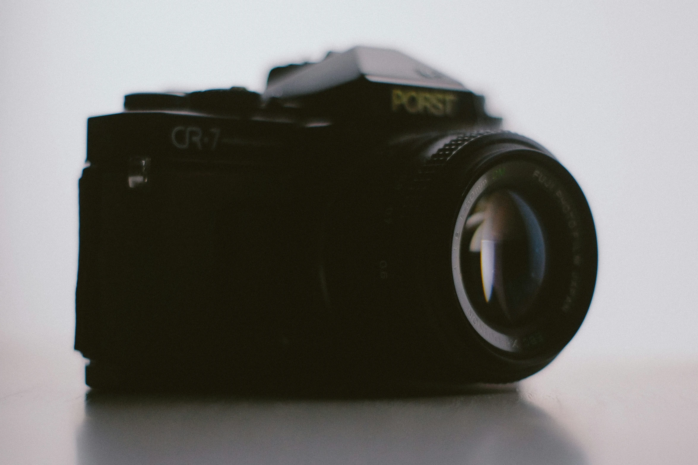 a camera on top of a white table