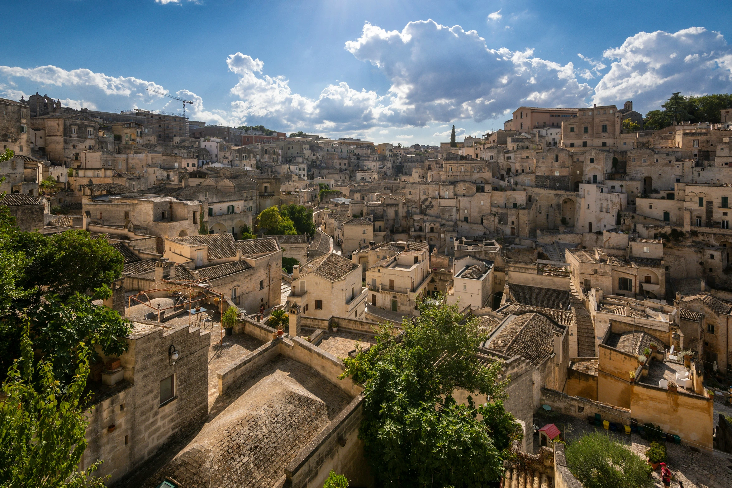 the top of a village, under cloudy skies