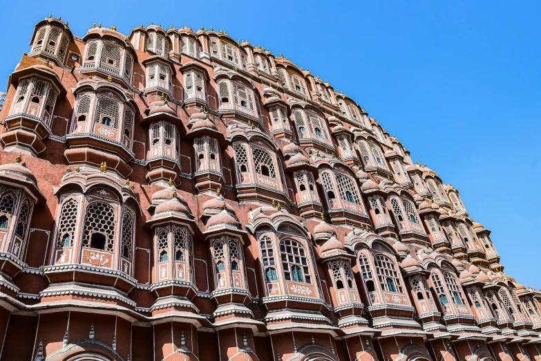 the top of a very large ornate building