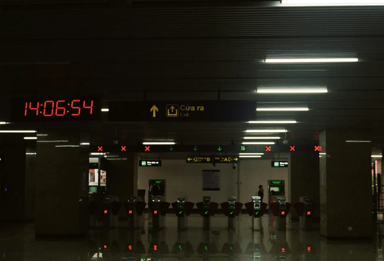 there are four red numbers on the signs at the airport