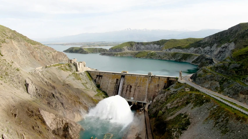 this is a dam that is high up in the mountain