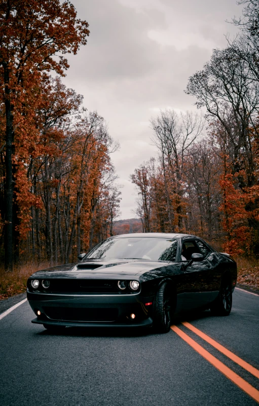 a car is parked on the side of a road