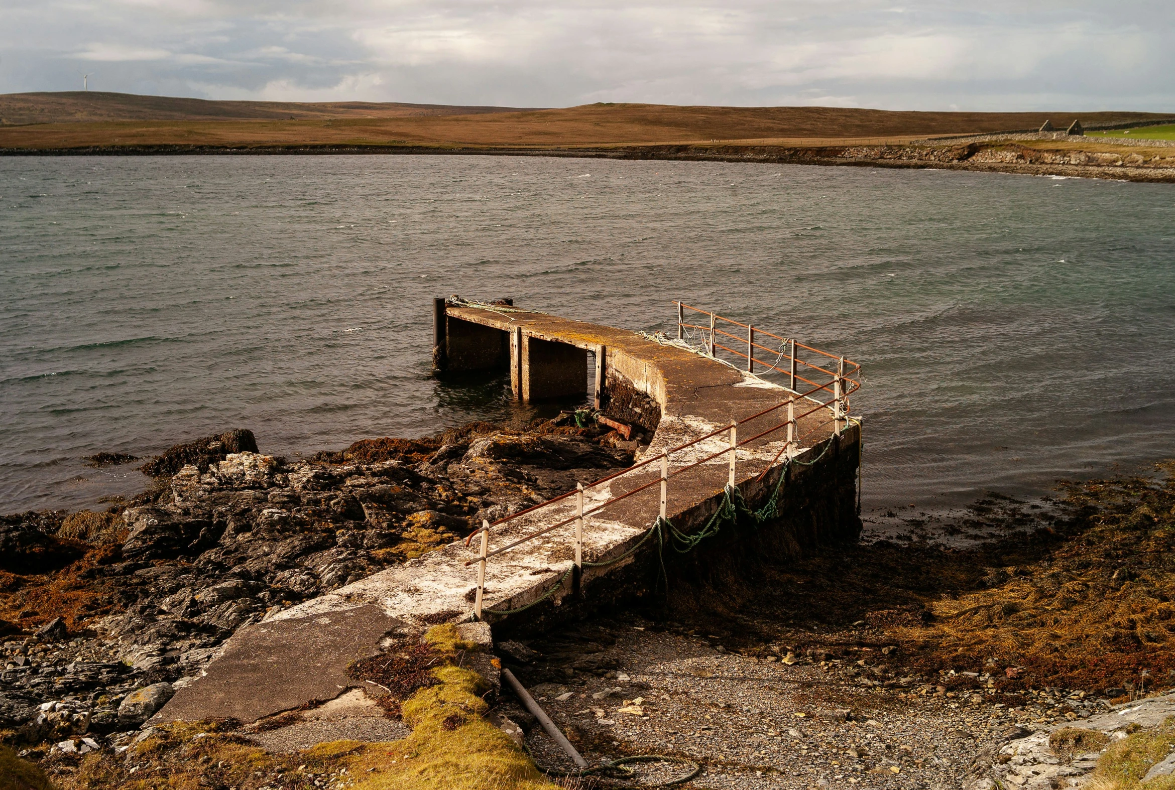 an abandoned water access structure out side