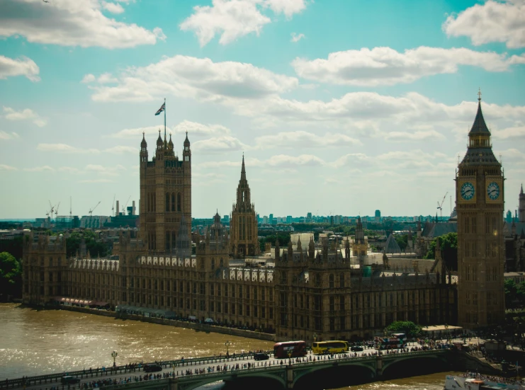 big ben in the middle of the london skyline