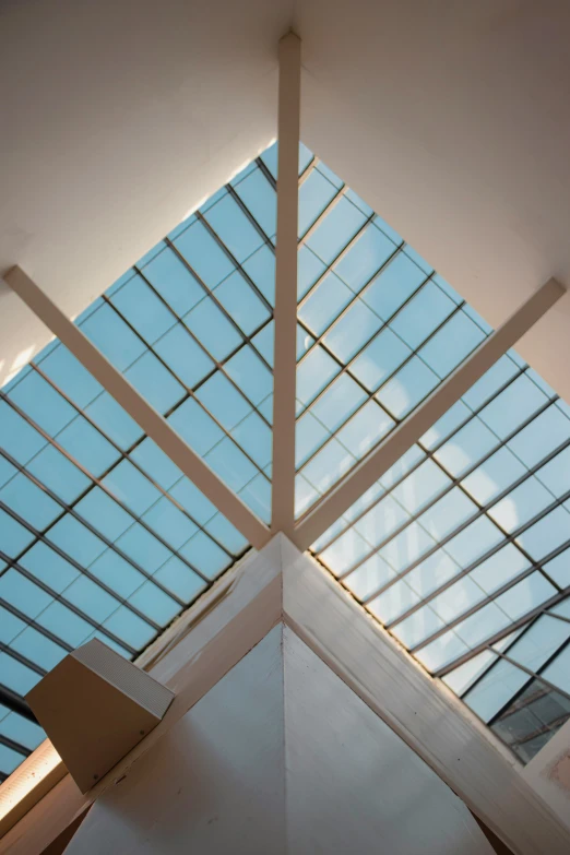 a picture of a window in an open area with a skylight