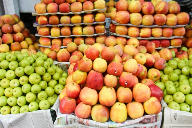 a display of apples for sale at a store