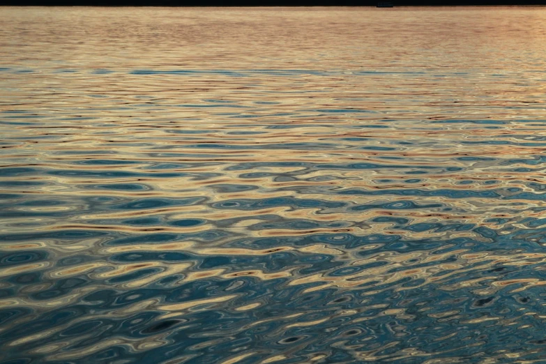 water with a sky background and clouds at sunset