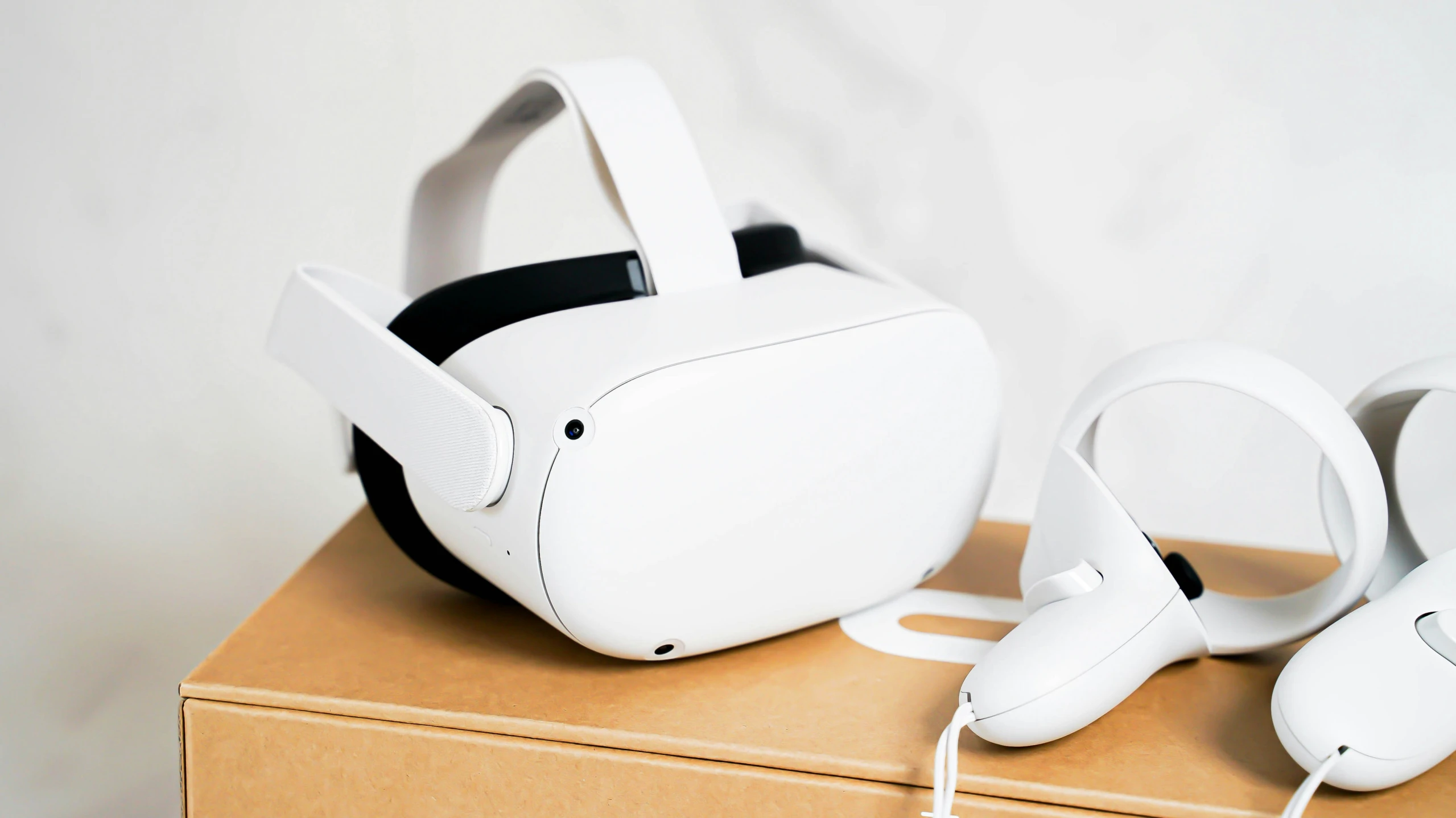 a white item with head phones and straps