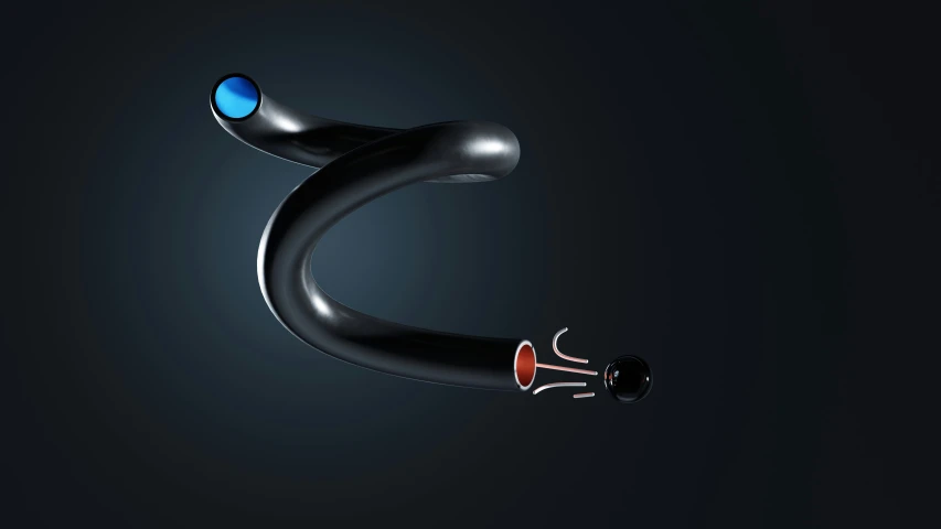 black pipe, with red valve and blue light