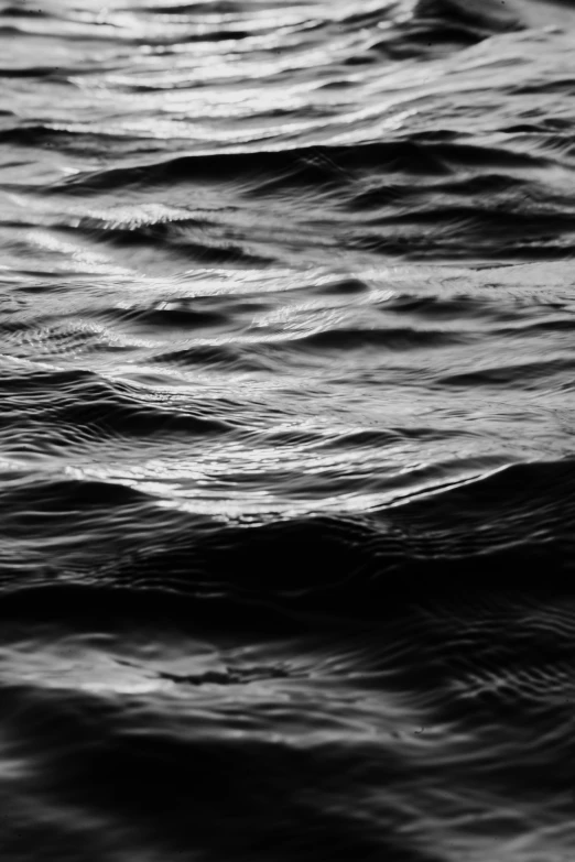 a black and white po of some water
