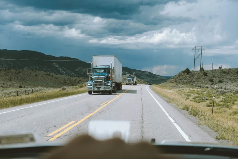 the dashboard is shown on a car with trucks