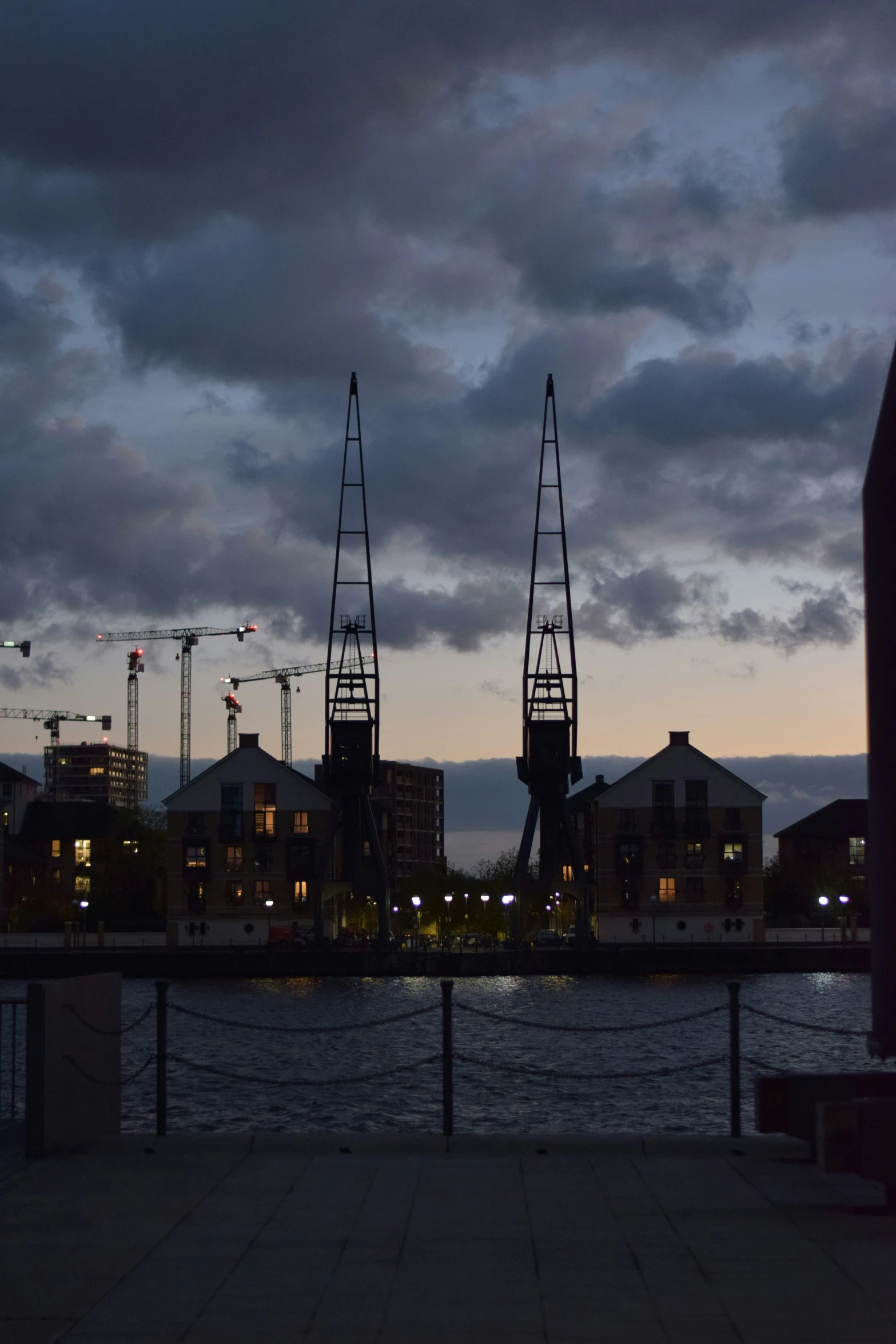 this is an image of a view of a city from a pier