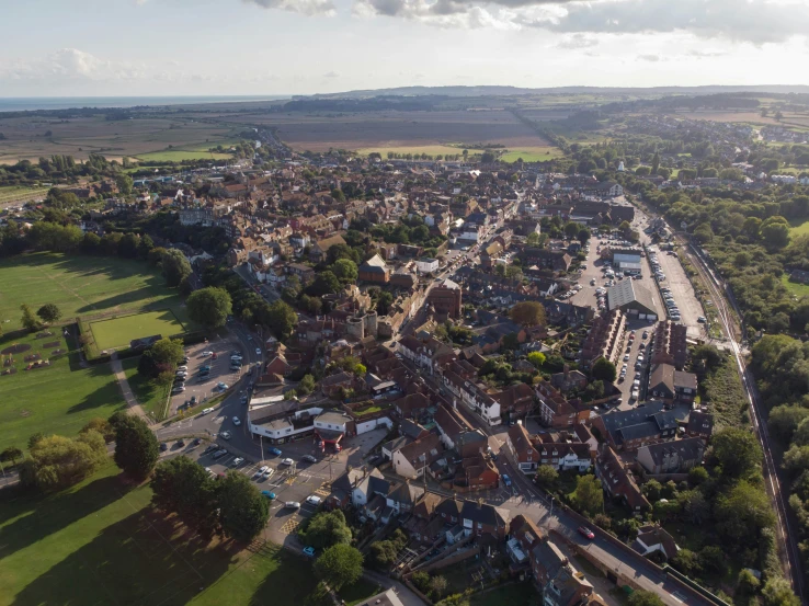 an aerial po of an urban area with roads