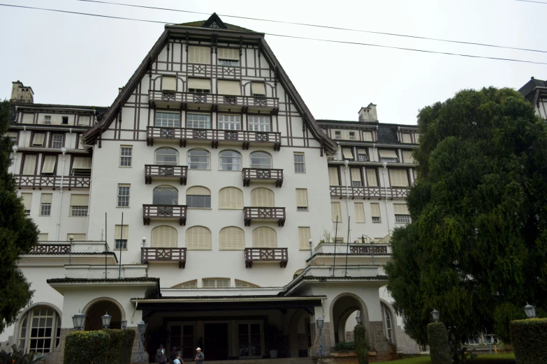 the building has many balconies on top of it