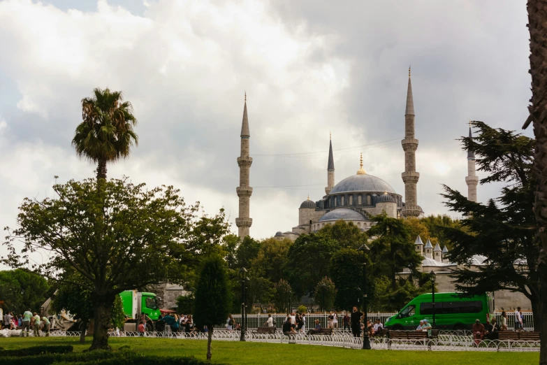 a large mosque in the middle of the city