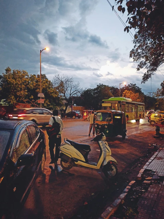 a motorcycle that is sitting on the street