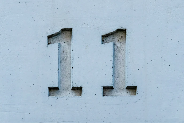 the number 11 is made out of cement
