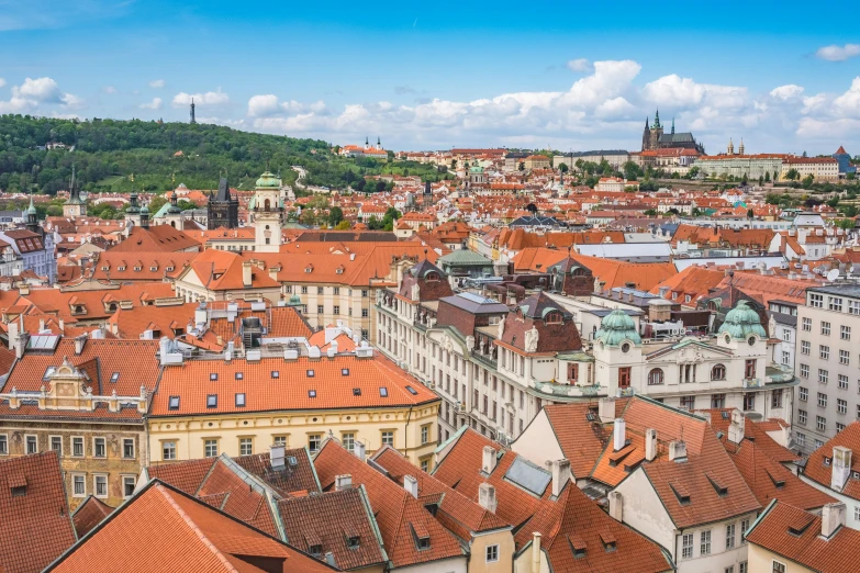 a large number of houses in an old city