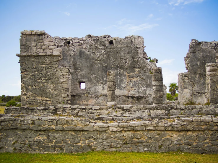 a stone structure with a small window