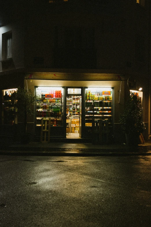 a grocery store is shown with bright lights