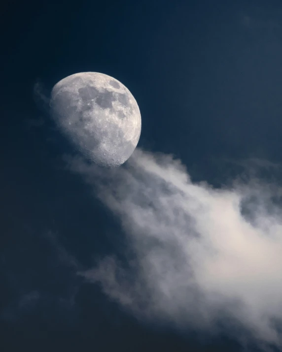 a full moon appears to be shining in the sky