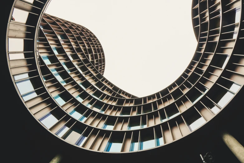 looking into the windows of an office building