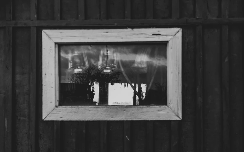 the reflection of a church in a window