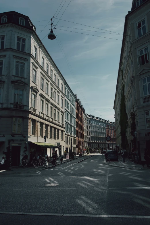 some very tall buildings in a city street