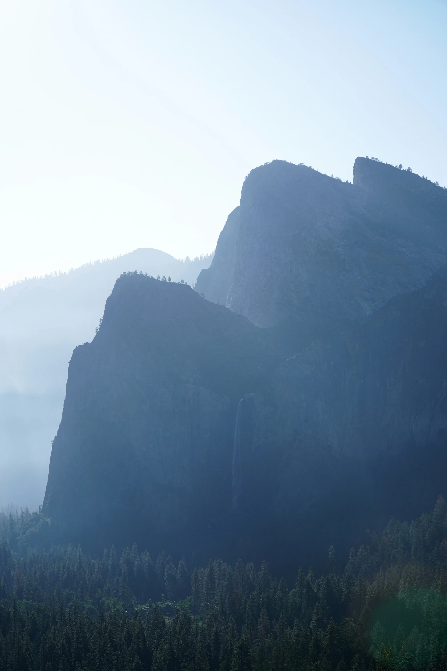 some very pretty mountains on a misty day