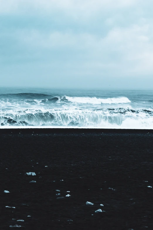 the man is walking alone by the ocean