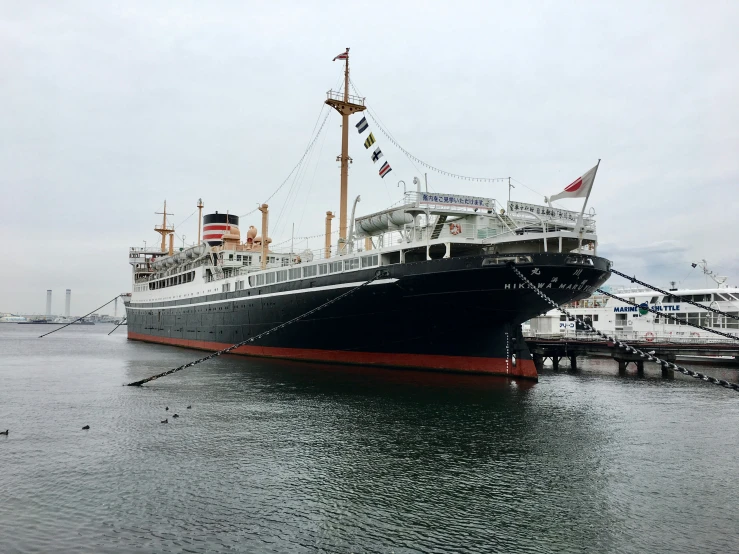 a large boat that is sitting in the water