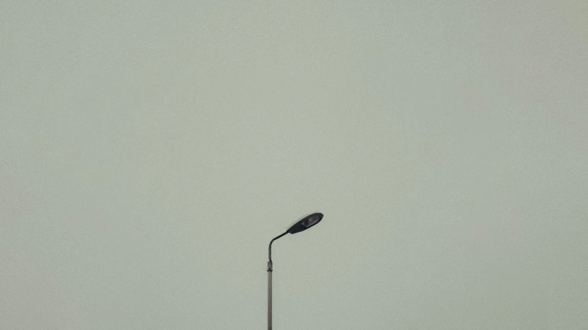 there is a street light with snow on it