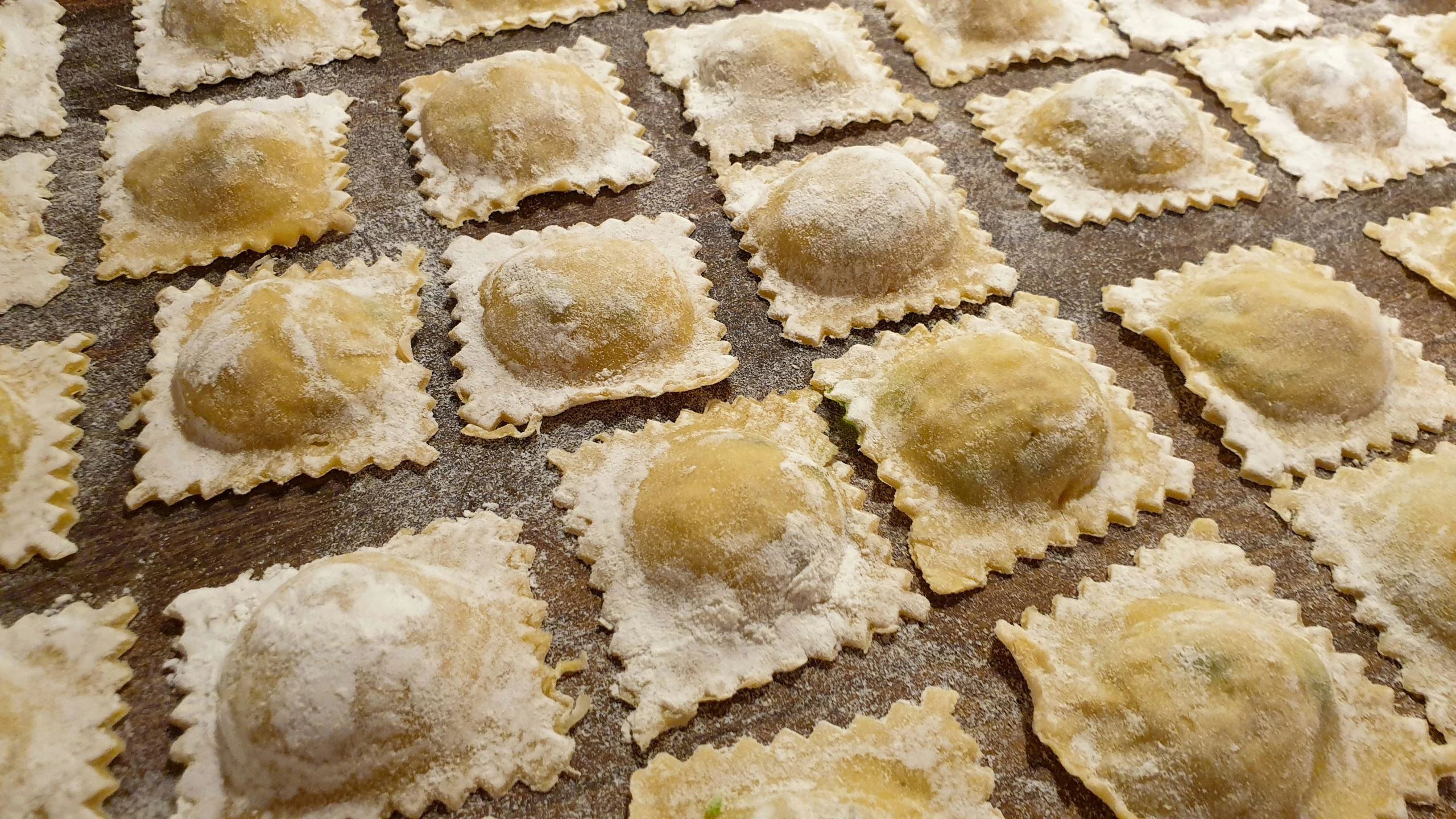 a homemade ravioli meal that is ready to be eaten