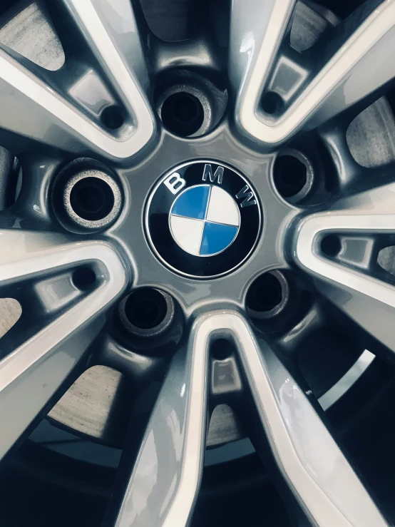 the wheel on the bmw vehicle is seen