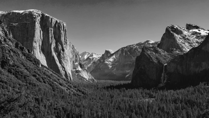 mountain view with steep rocky mountains in the background