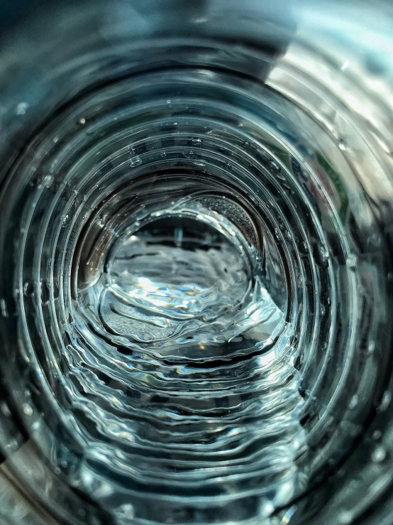 abstract spiral image of glass reflecting light