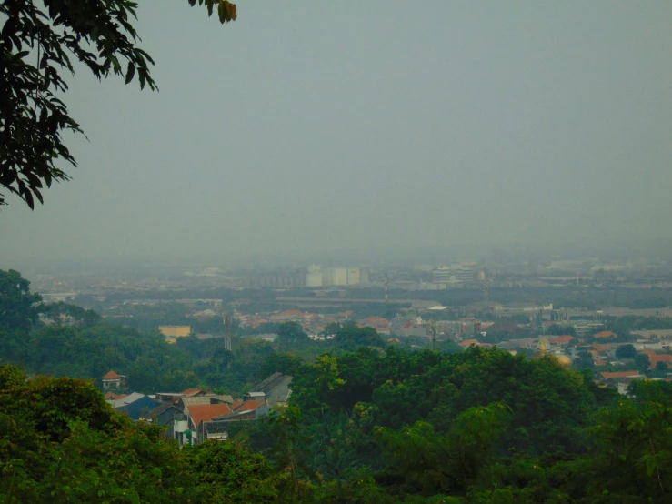 the landscape in the area is very hazy