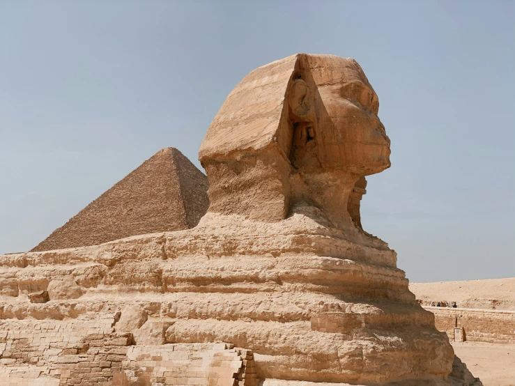 the sphinx at giza is looking very old