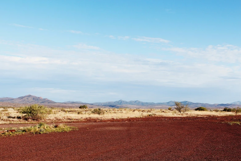 a small dirt road next to a desert