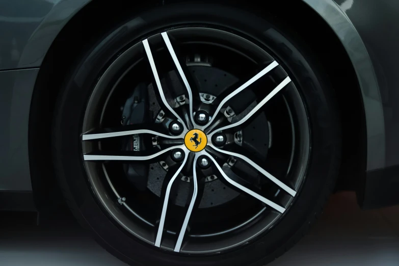 wheel and rim of a silver sports car