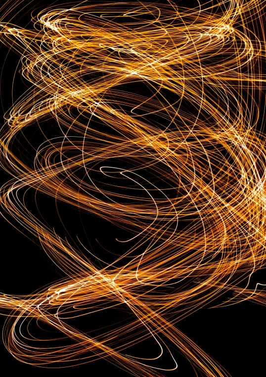 an abstract image of light streaks on a black background