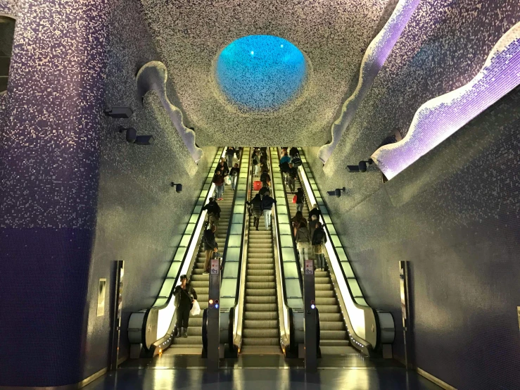 the escalators leading to the first floor