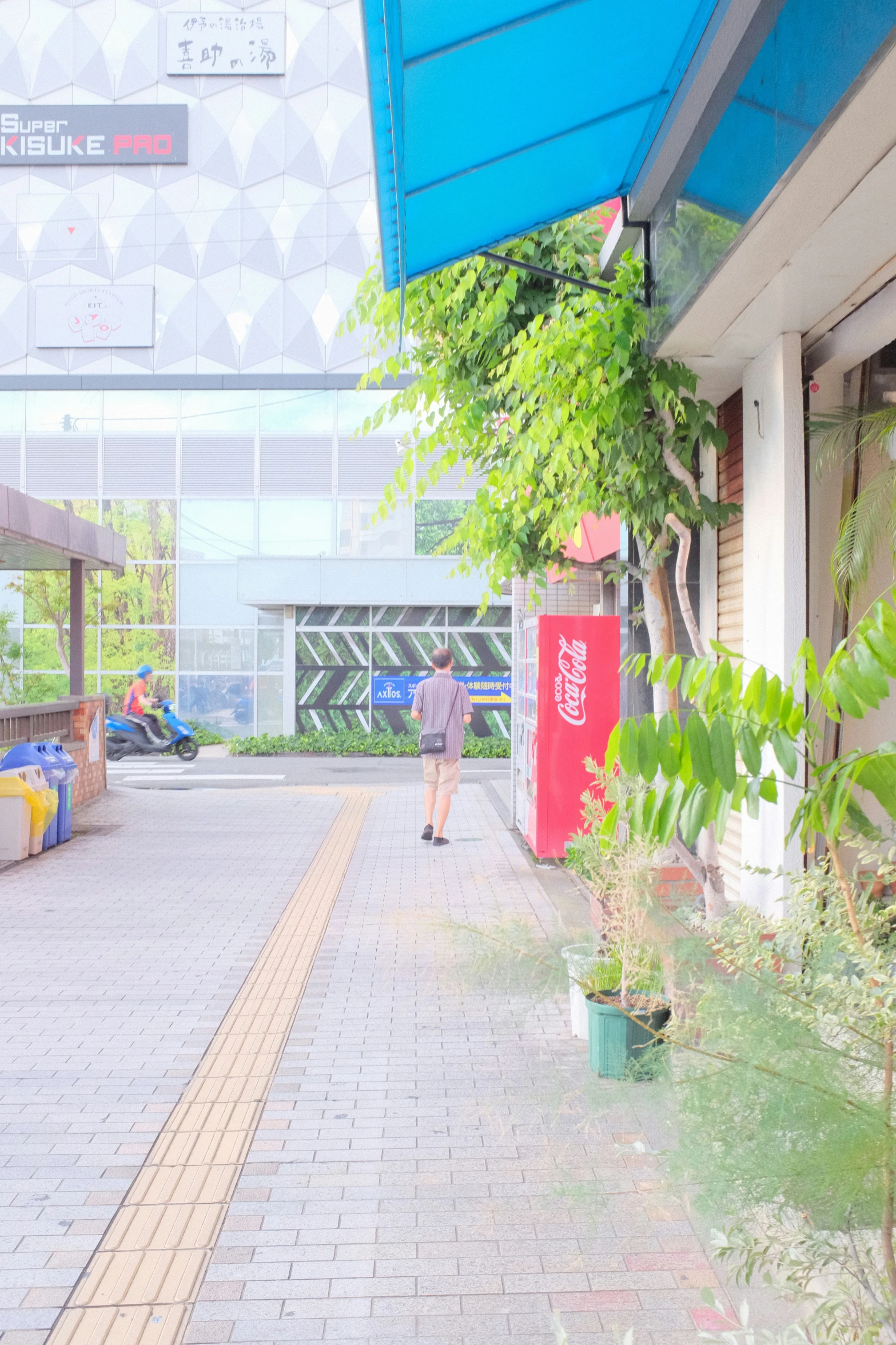 an image of a person walking down a street