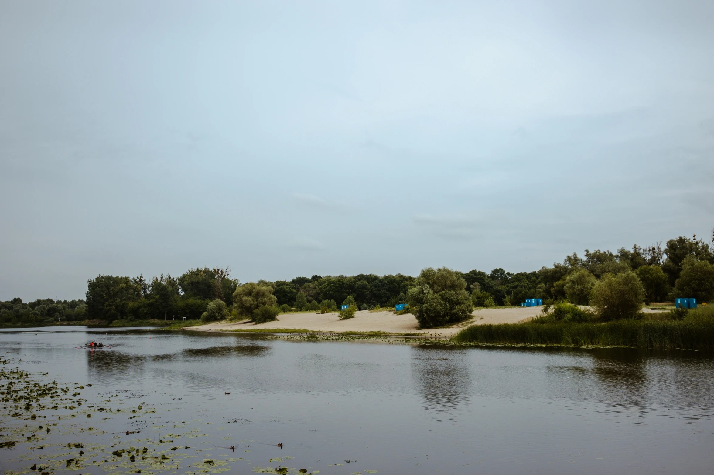 the water is mostly calm in the daytime