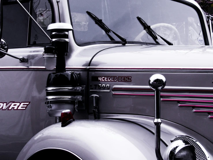 a truck is parked in a parking lot