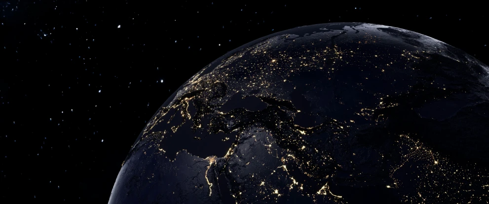 night image of the world as seen from space