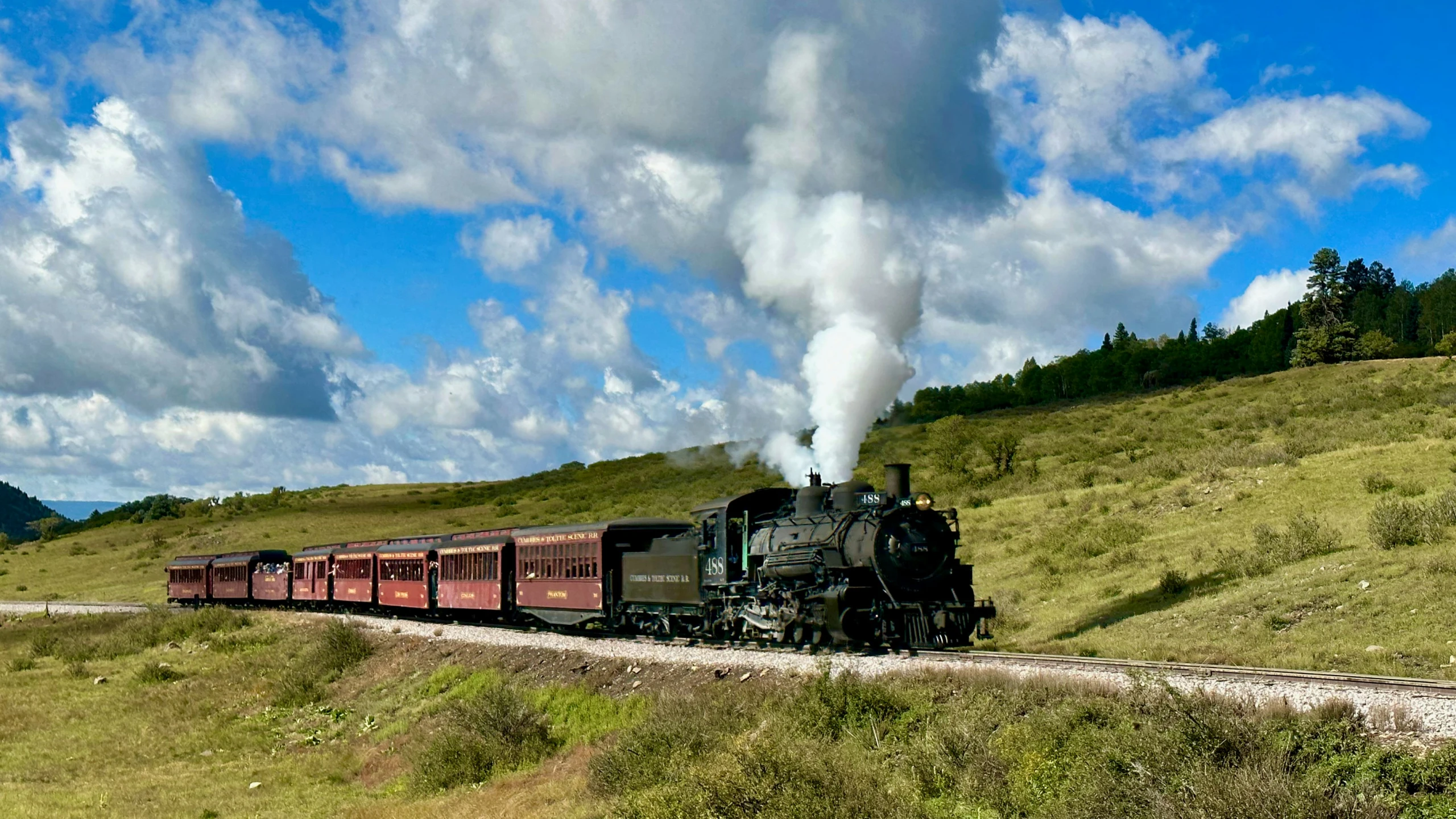 a train that is on a railroad track