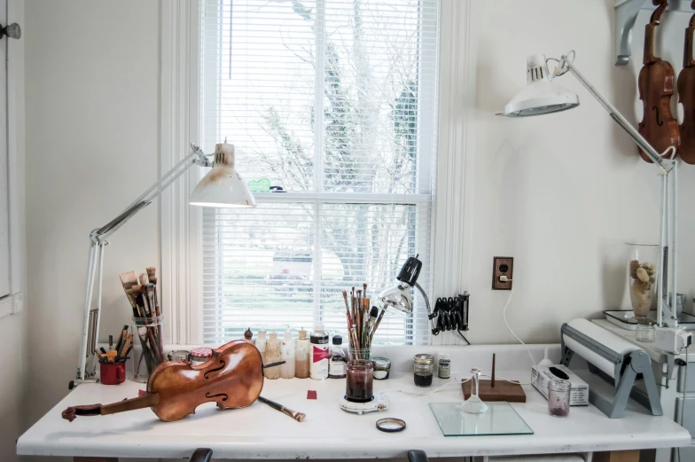 a large window in the corner of a room