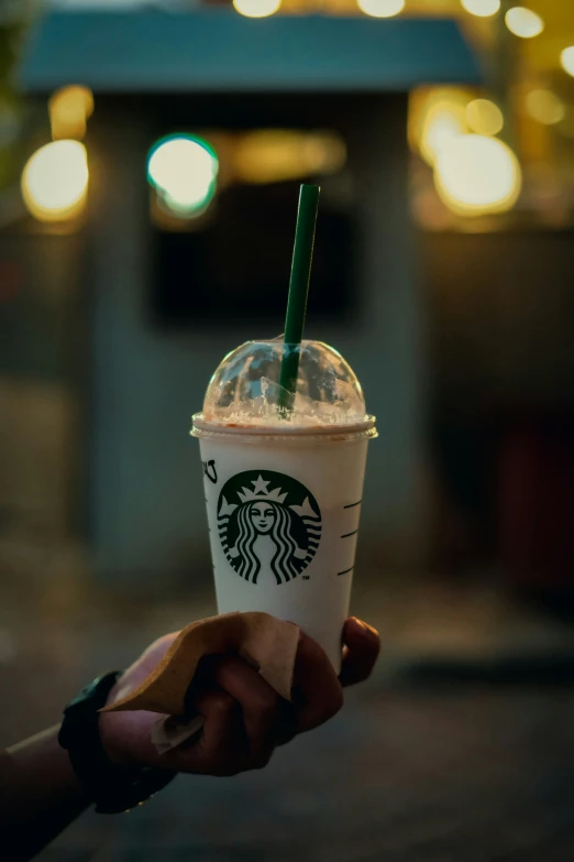 starbucks frasse frapple in the hand