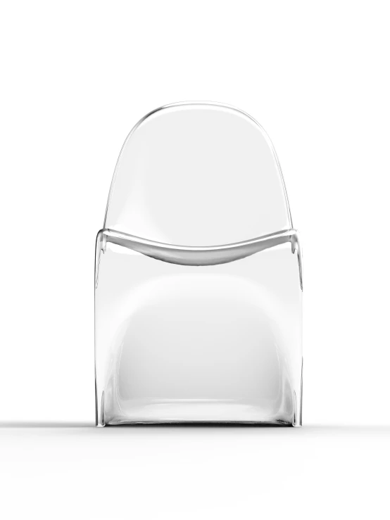 a white chair sits on the ground